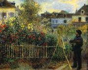 Pierre Renoir Monet Painting in his Garden china oil painting reproduction